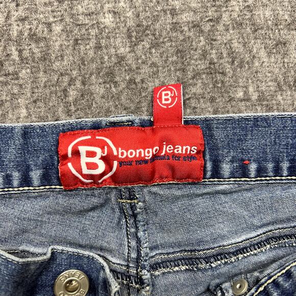 Bongo Jeans Women’s Size 1 Blue Bootcut Stretch Denim Whiskered Distressed - Picture 7 of 16